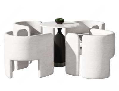 现代休闲桌椅组合3D模型下载